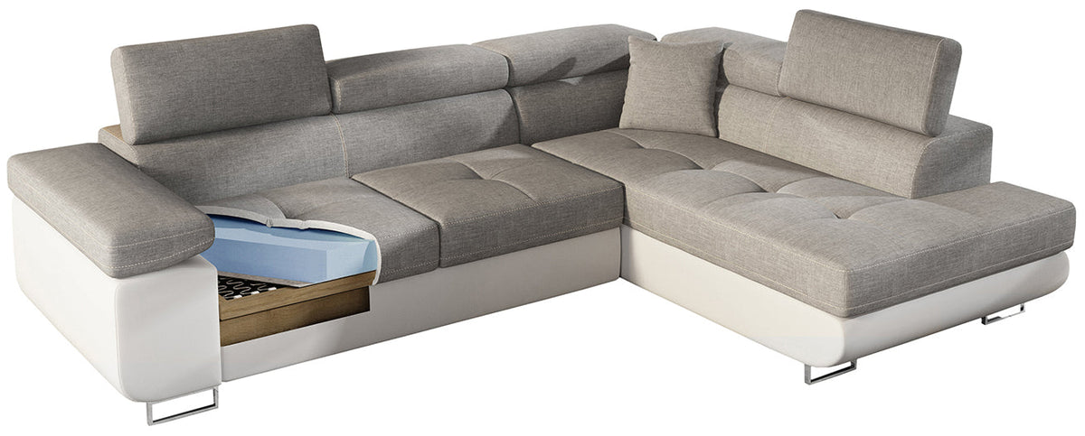 Anton Storage Sleeper Sectional Sofa - Mustard