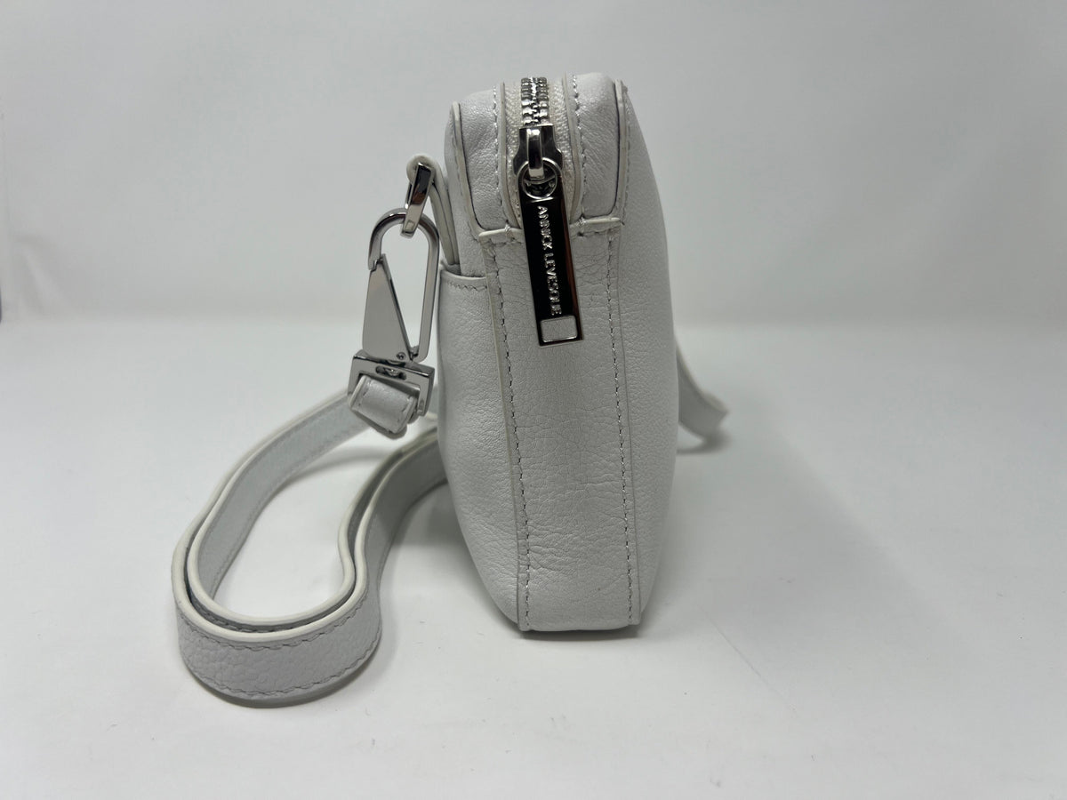 Petit sac bandoulière en Cuir Blanc, Annie