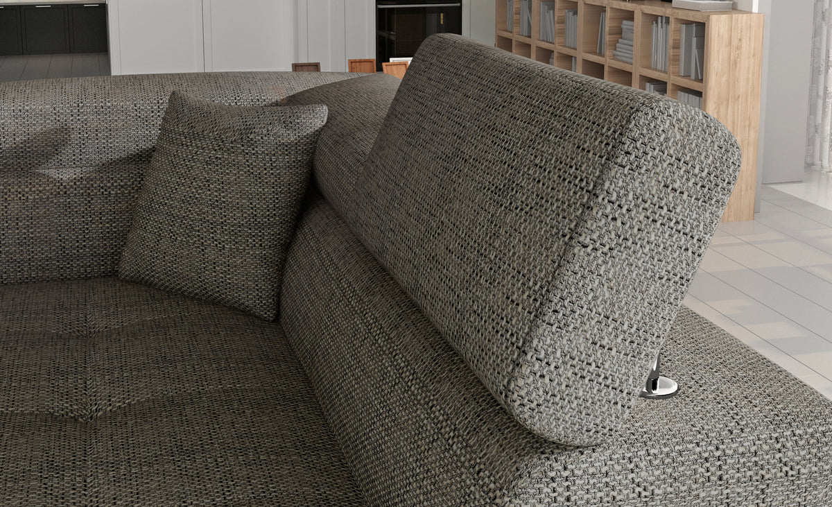 Anton Two-Tone Storage Sleeper Sectional Sofa - Grey/Black