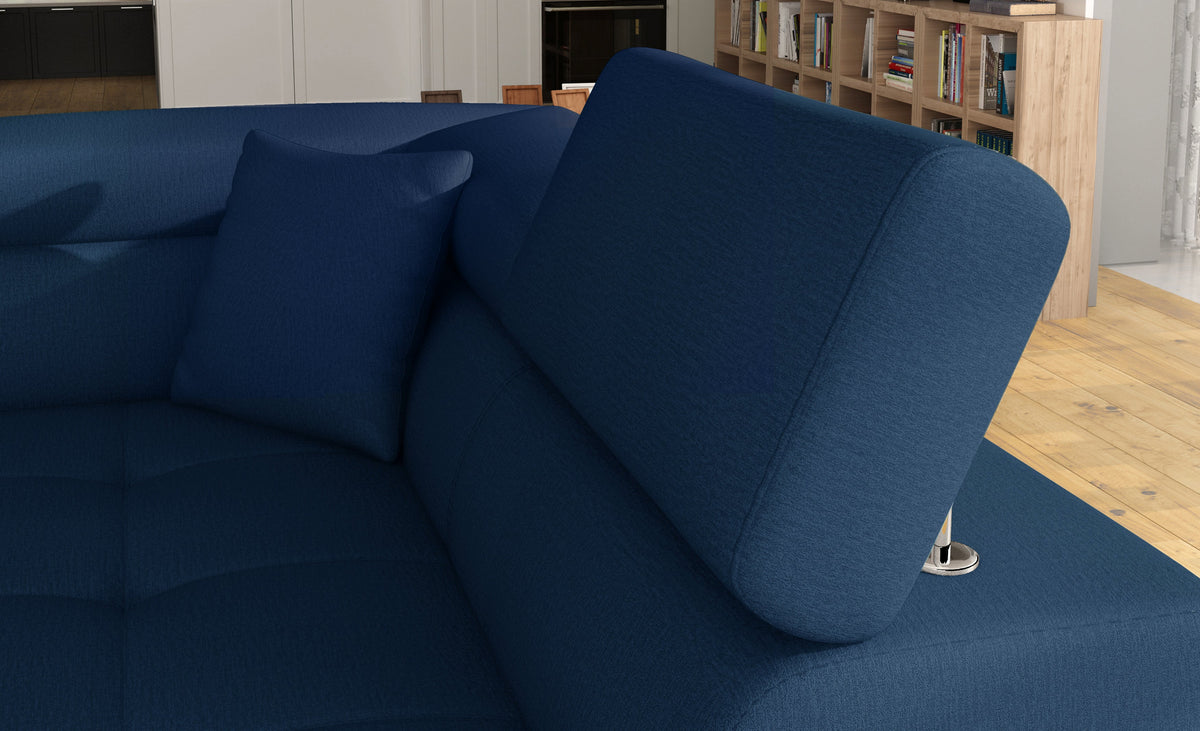 Anton Two-Tone Storage Sleeper Sectional Sofa - Navy/Grey