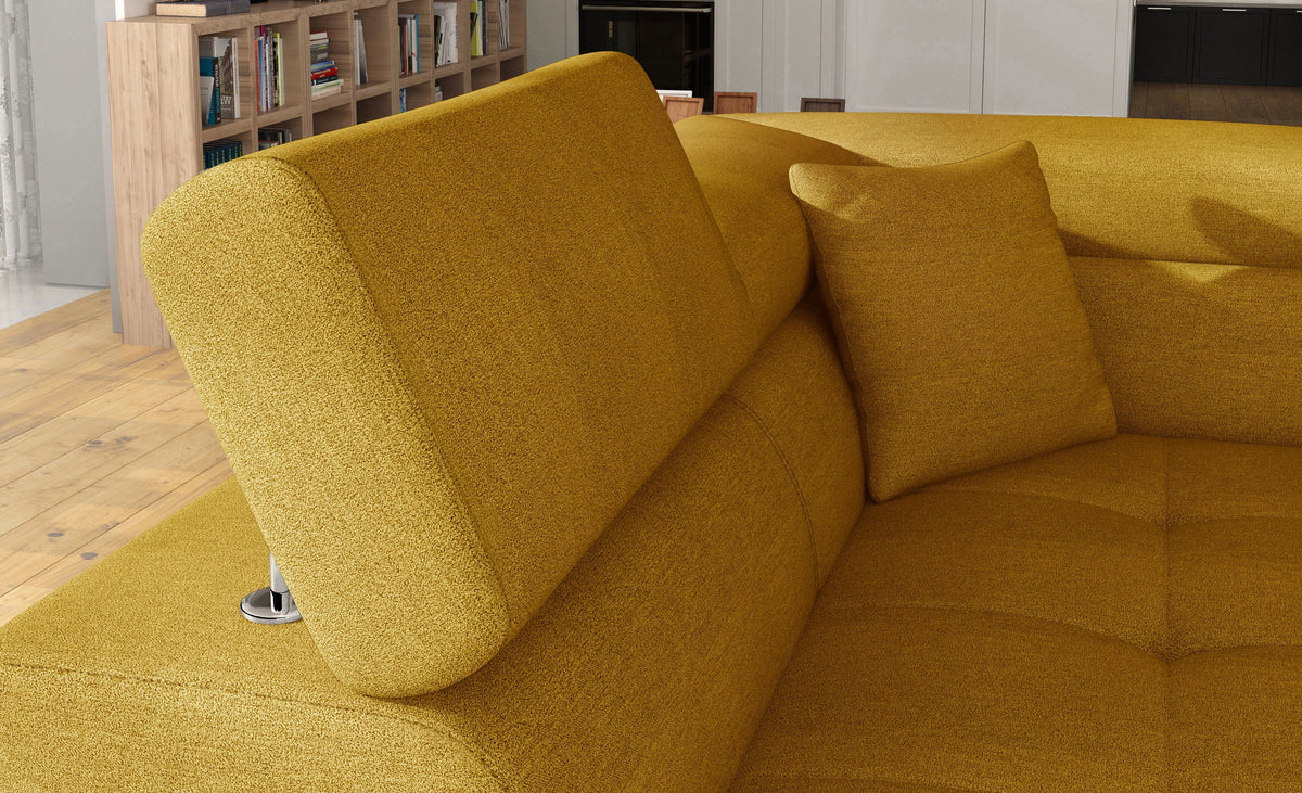 Anton Storage Sleeper Sectional Sofa - Mustard
