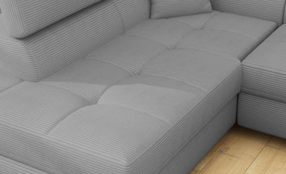 Anton Storage Sleeper Sectional Sofa - Grey