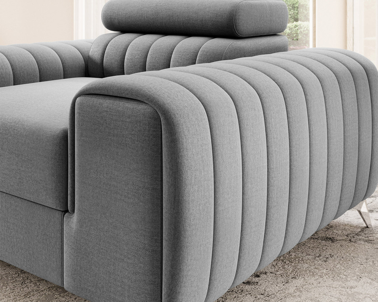 Laurence Modern Accent Chair - Light Grey