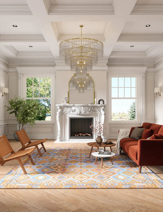 Assania Blue Brown Multi Rug