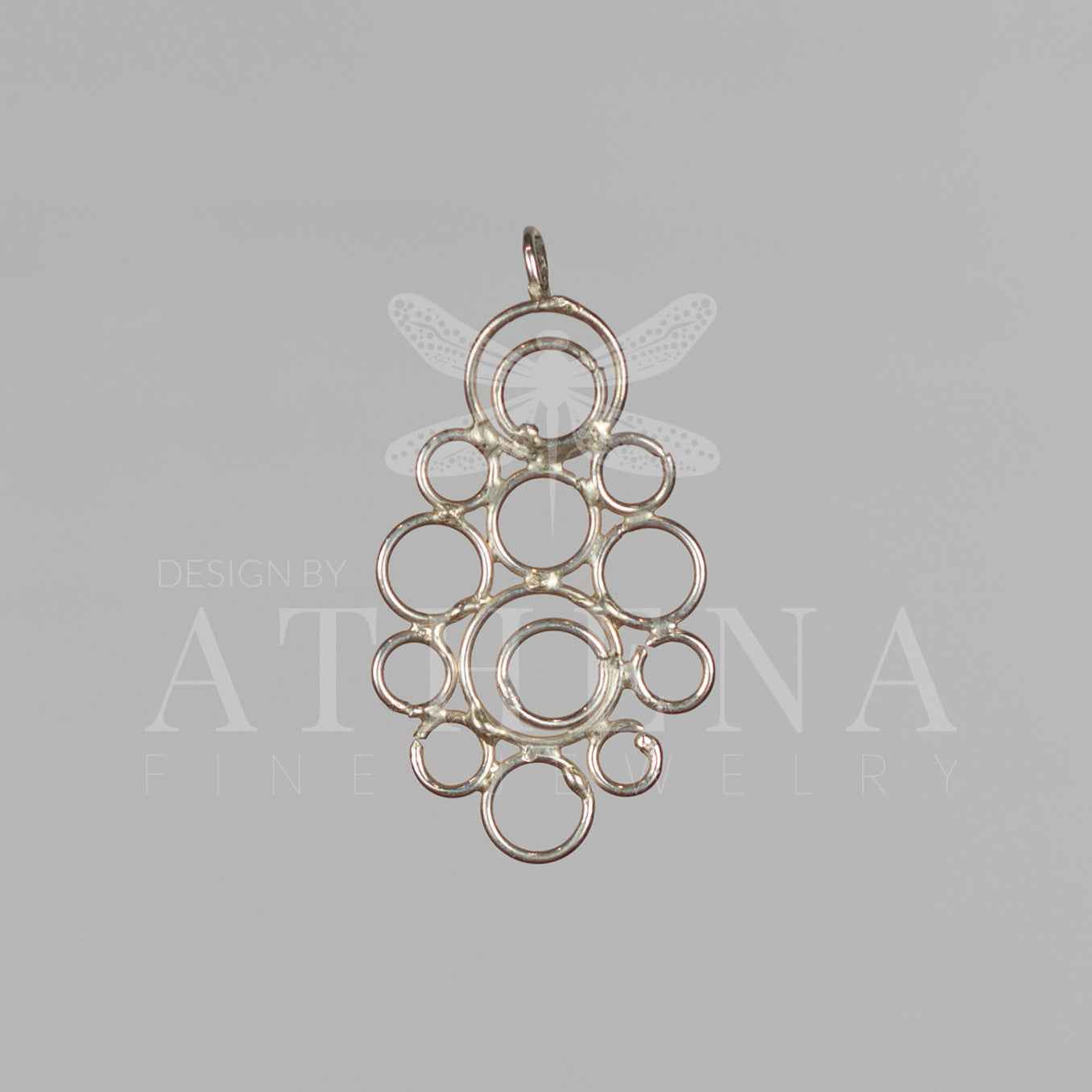 Handmade Sterling Silver Circles Pendant – One of a Kind, Organic Design