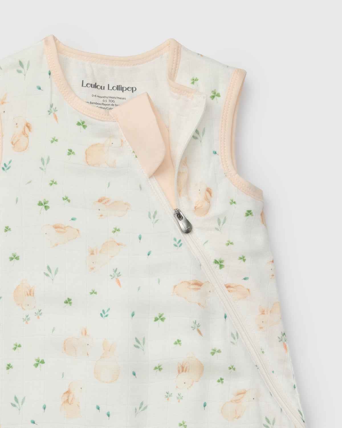 Baby Bamboo Muslin Sleep Sack 0.5 TOG - Bunny Meadow