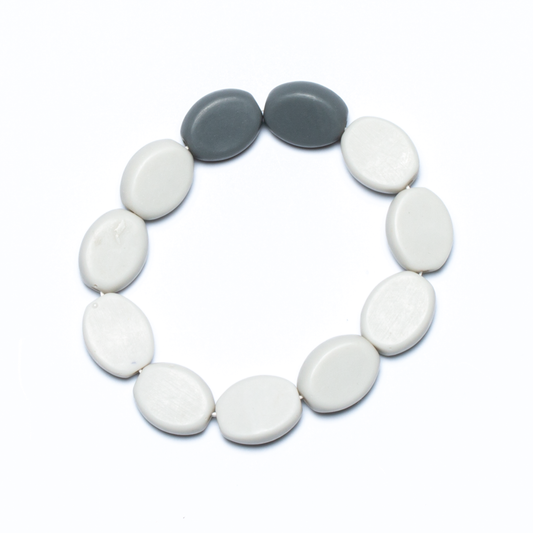 Resin Two Tone Elasticated Bracelet