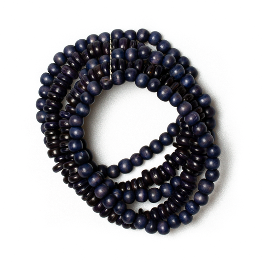 Chunky Wood & Coconut Bead Bracelet