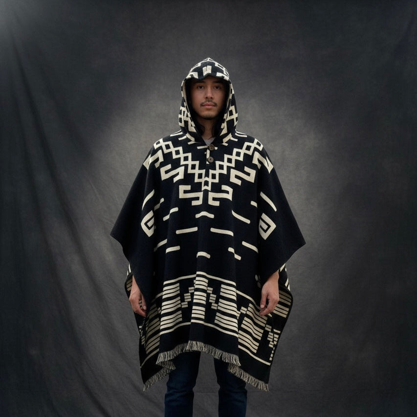 Southwestern style HandMade Wool Poncho