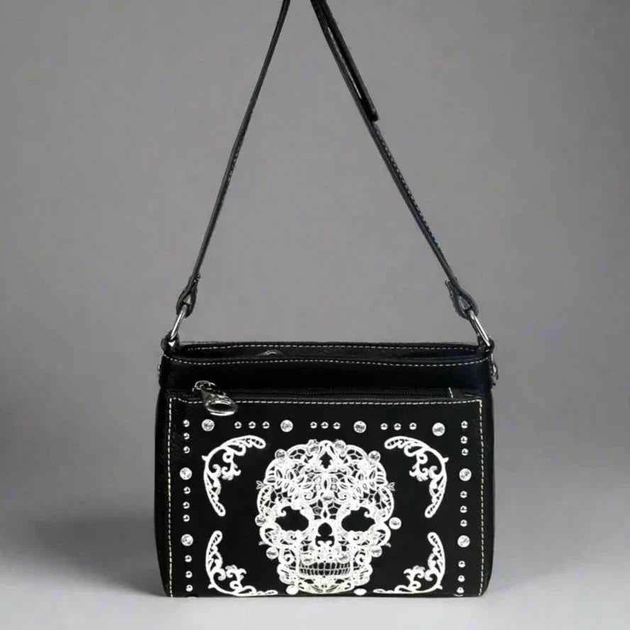 BOL Cross Body Sugar Skull Faux Leather Handbag