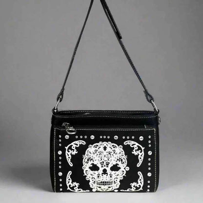 BOL Cross Body Sugar Skull Faux Leather Handbag
