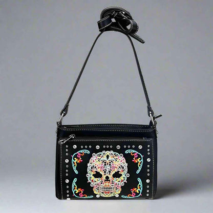BOL Cross Body Sugar Skull Faux Leather Handbag