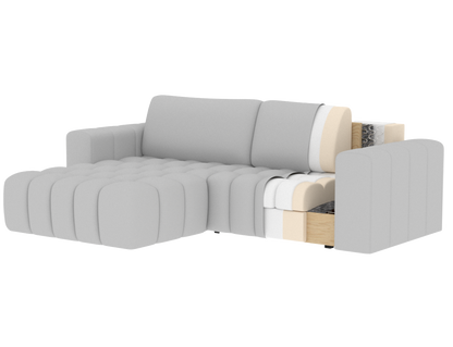 Bonett 4 Seater Storage Sleeper Chaise Sofa - Plum