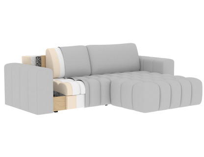 Bonett 4 Seater Storage Sleeper Chaise Sofa - Plum