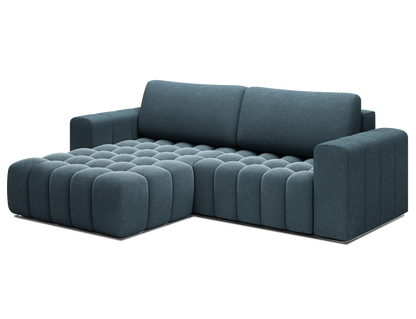 Bonett 4 Seater Storage Sleeper Chaise Sofa - Teal Blue