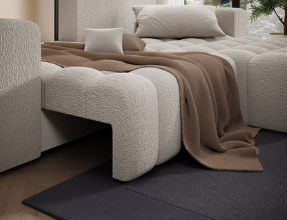 Bonett 4 Seater Storage Sleeper Chaise Sofa - Beige