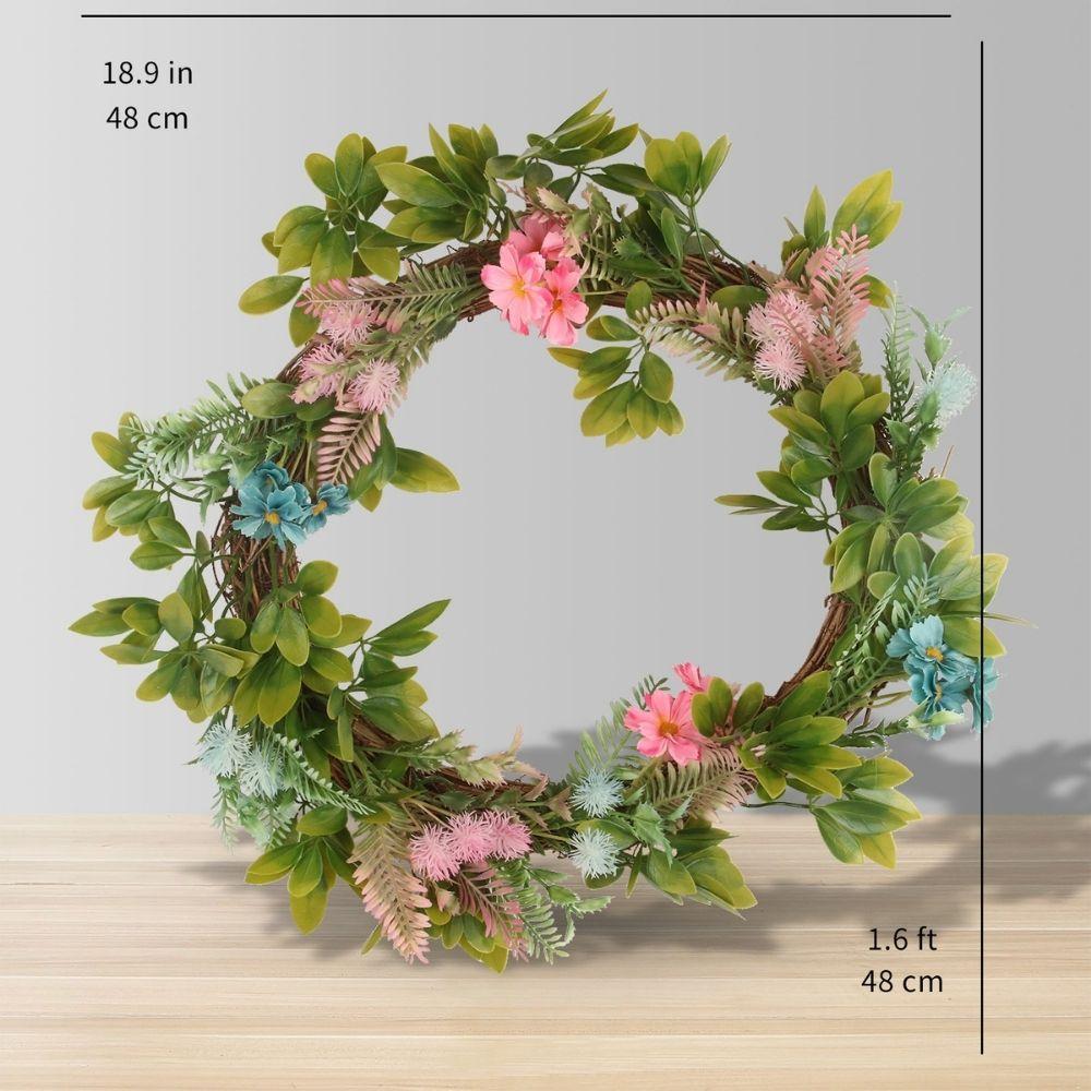 パステル造花リース 18.9インチ