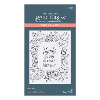 Autumn Thanks Frame Press Plate from the BetterPress Autumn Collection