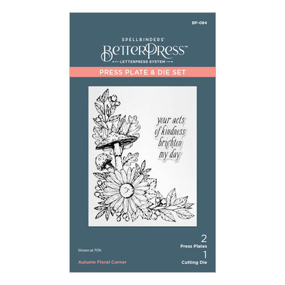 Autumn Floral Corner Press Plate & Die Set from the BetterPress Autumn Collection
