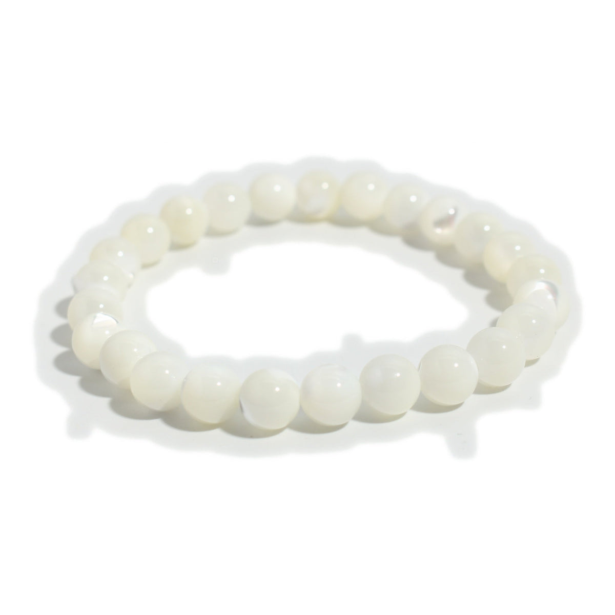 Shell White Round Bracelet - 8mm