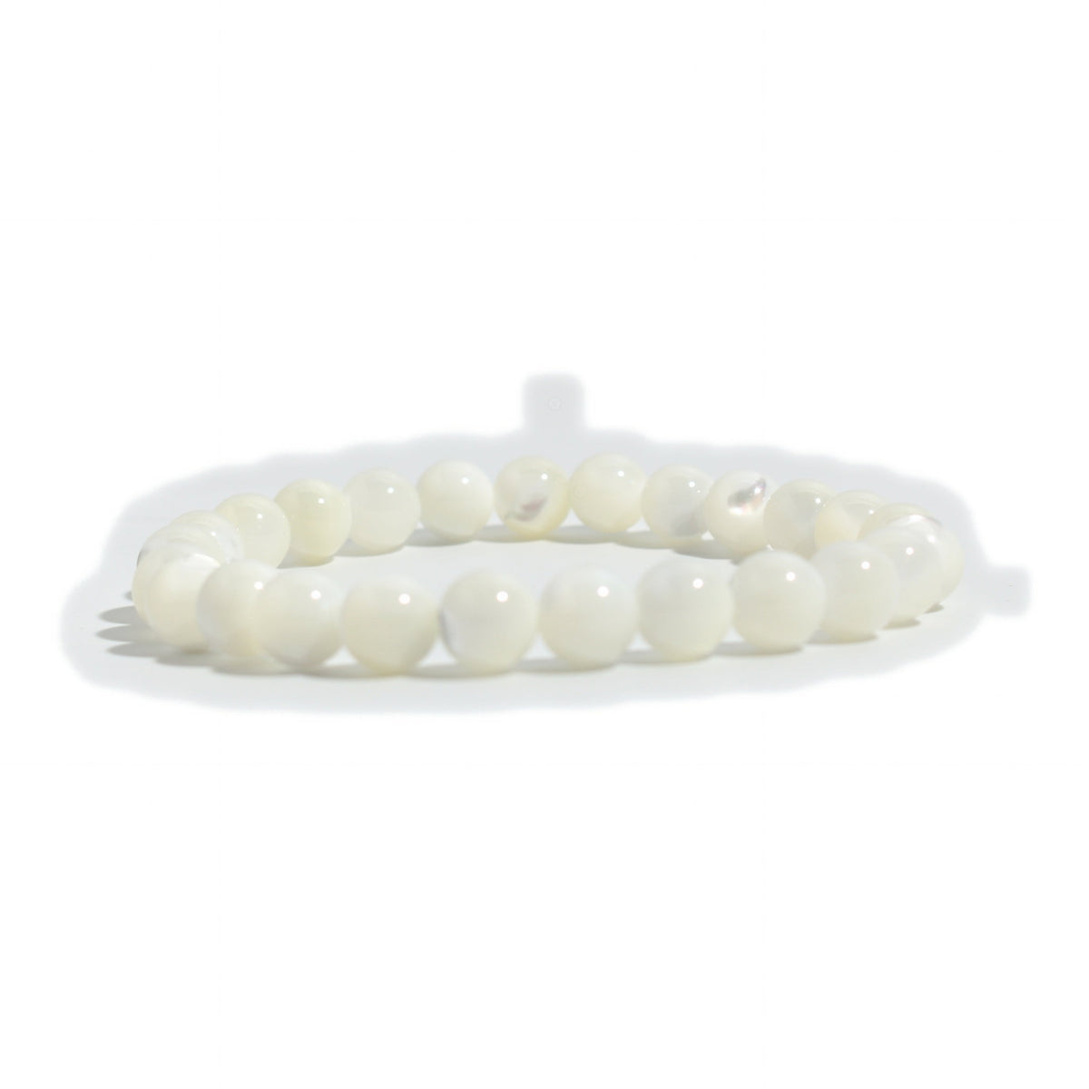 Shell White Round Bracelet - 8mm