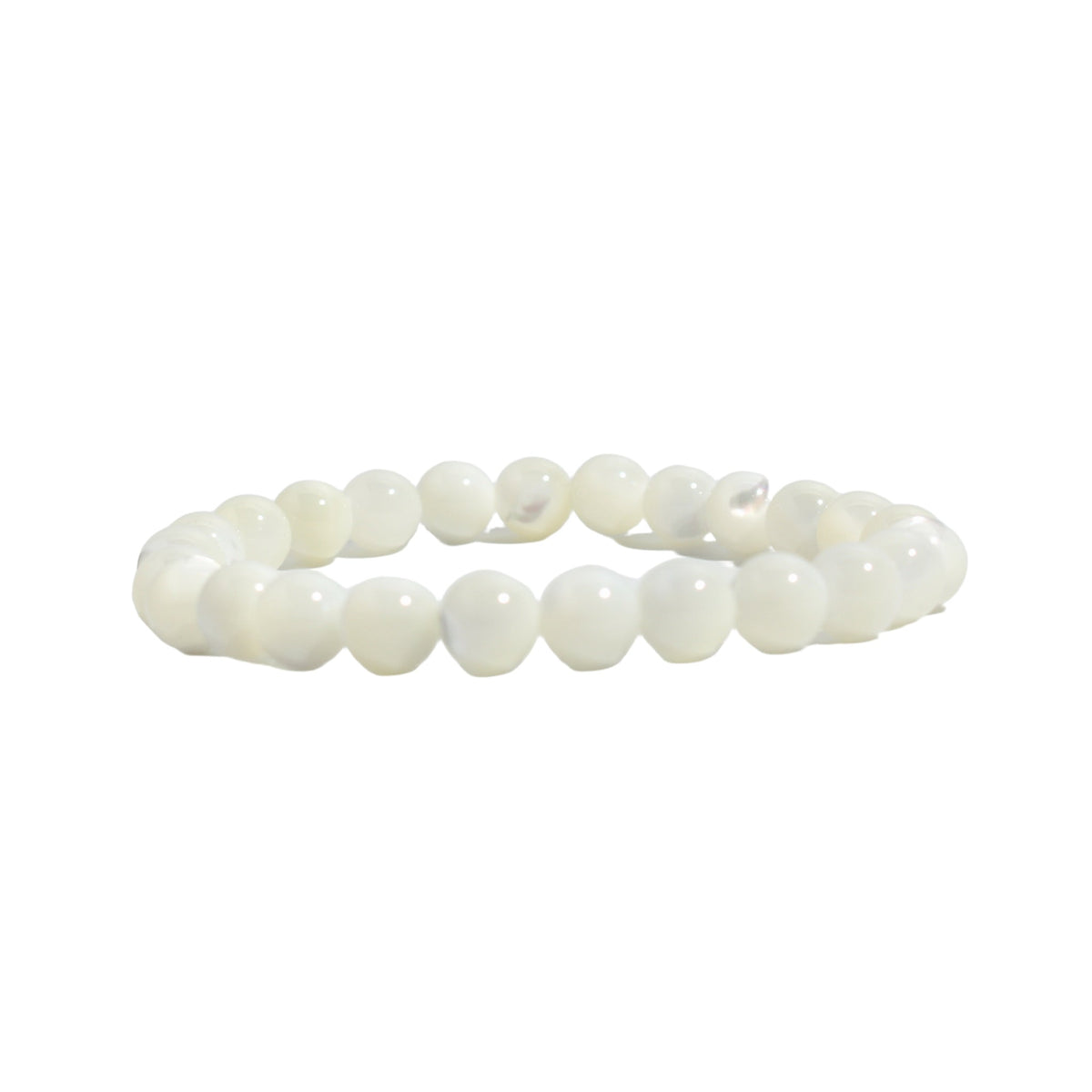 Shell White Round Bracelet - 8mm