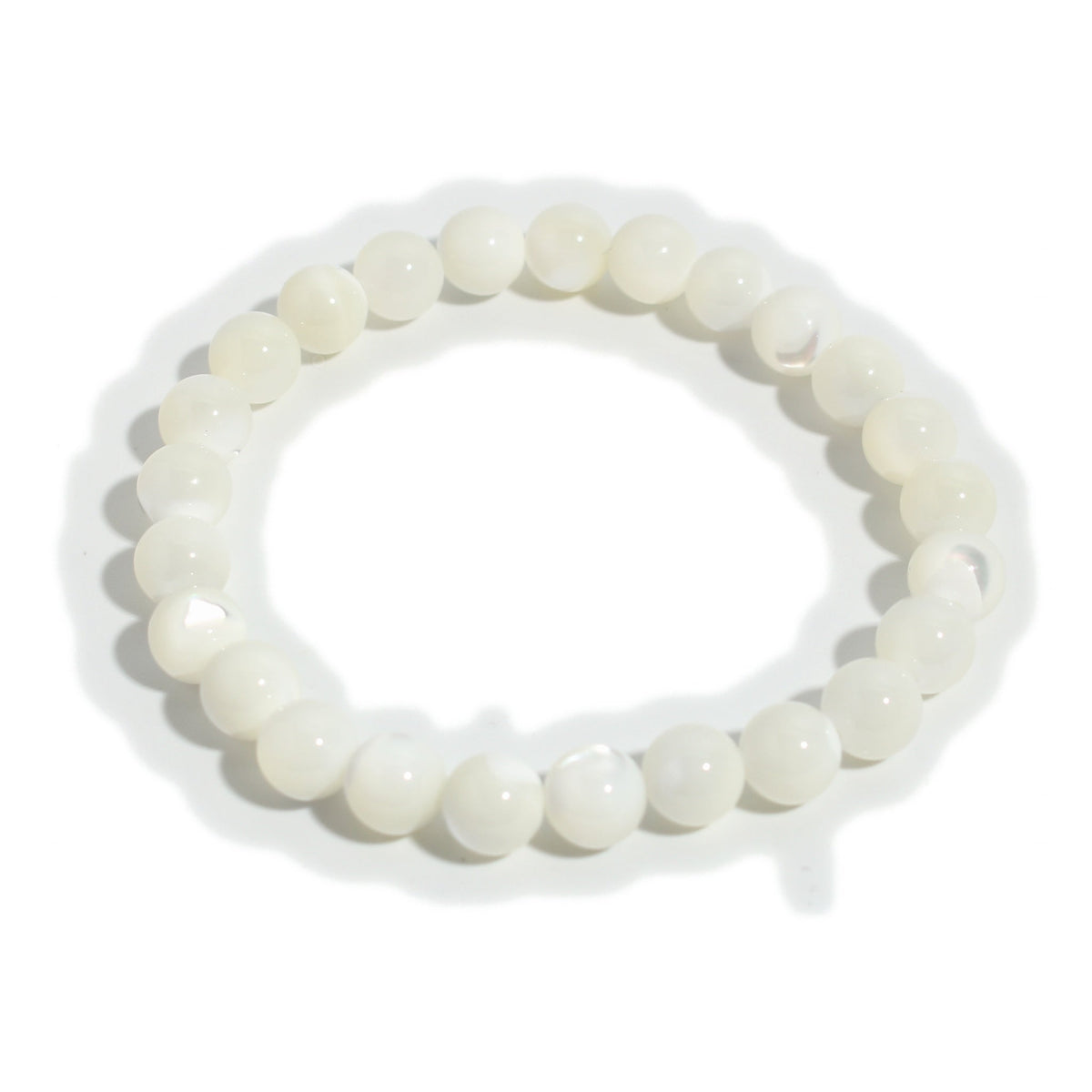 Shell White Round Bracelet - 8mm