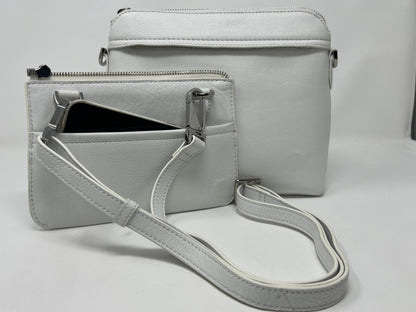 Petit Sac à Bandoulière en Cuir Blanc, Brigitte
