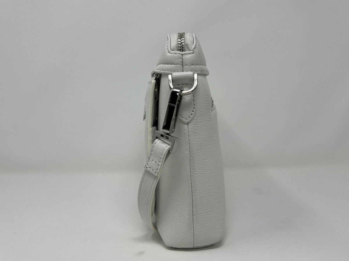Petit Sac à Bandoulière en Cuir Blanc, Brigitte