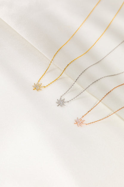 ROSE GOLD CANNABIS LEAF NECKLACE