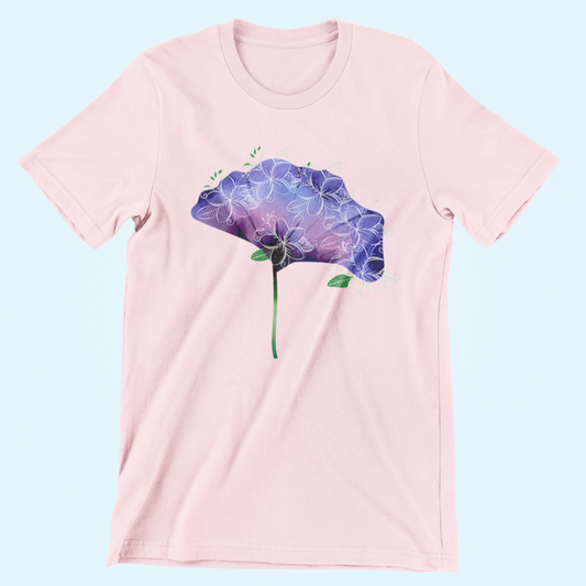 Beautiful Purple Flower Pink T-Shirt