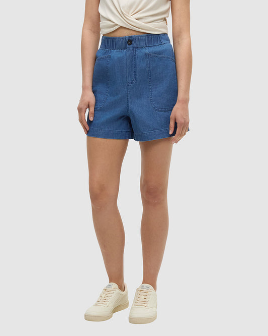 Denim-Kaskaden-Short
