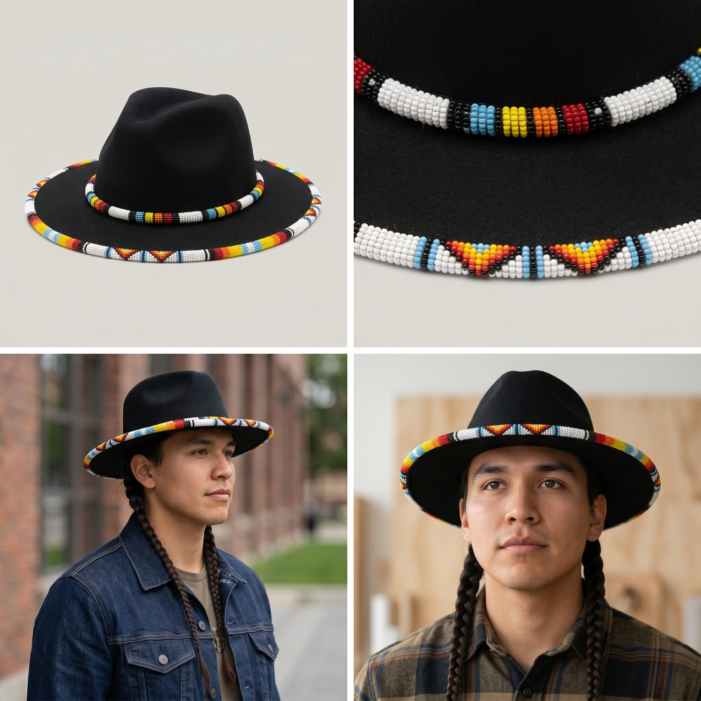 Size-62 Handmade Beaded Hat