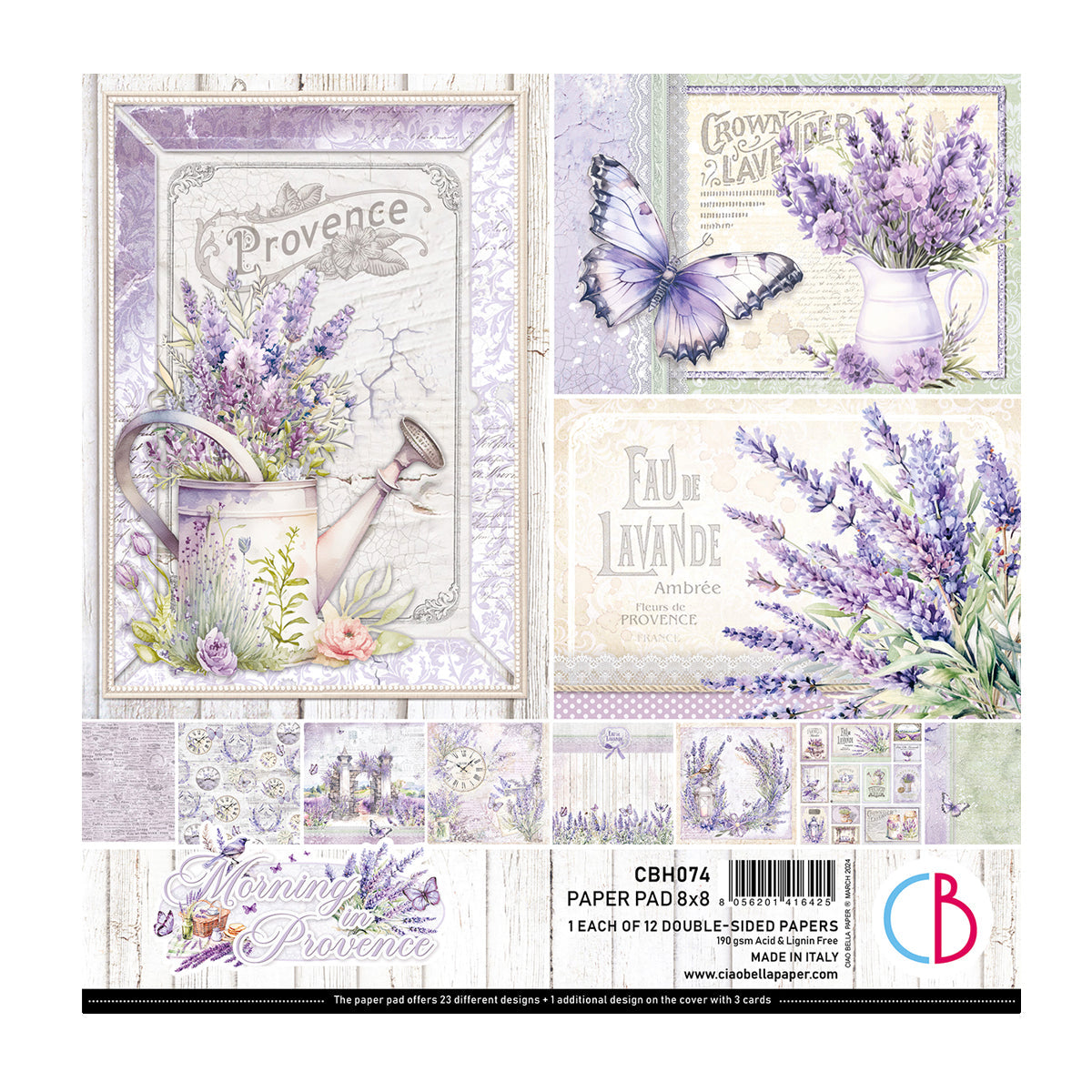 Morning In Provence Paper Pad 8"x8" 12/Pkg