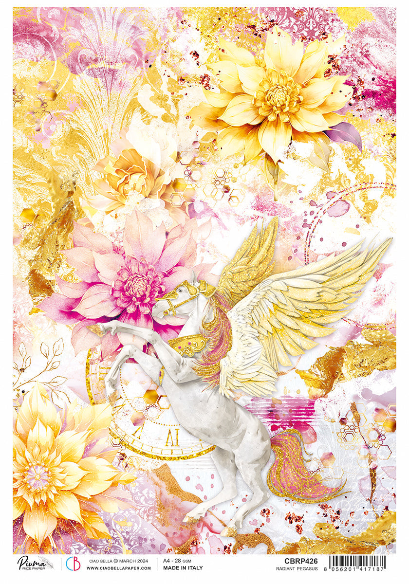 Rice Paper A4 Piuma Radiant Pegasus - 5 Sheets