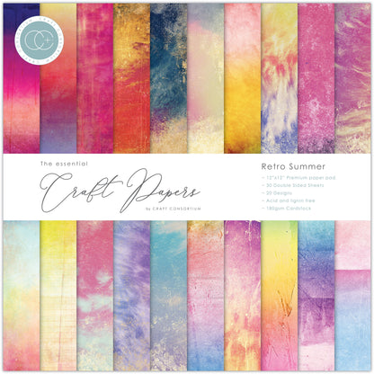 Craft Consortium Retro Summer - 12x12 Premium Paper Pad