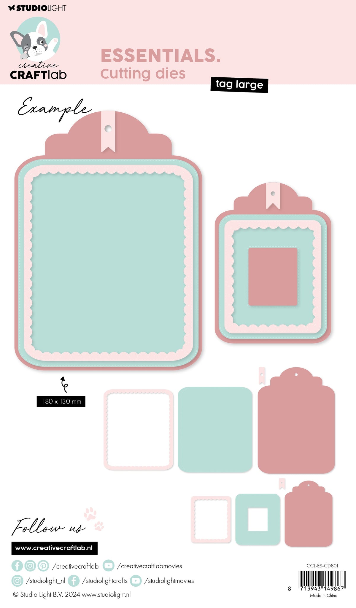 CCL Cutting Die Tag Large Essentials 8 PC