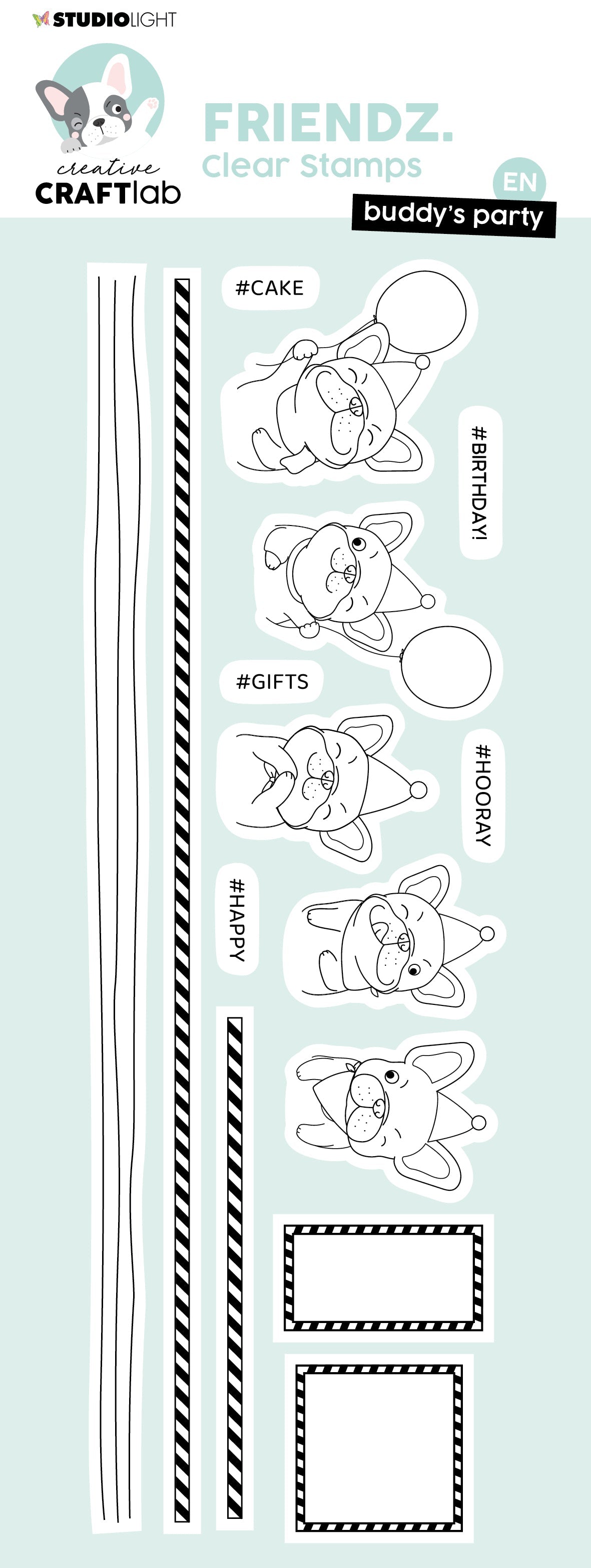 CCL Clear Stamp Buddy's Party Friendz 225x80x3mm 15 PC nr.348