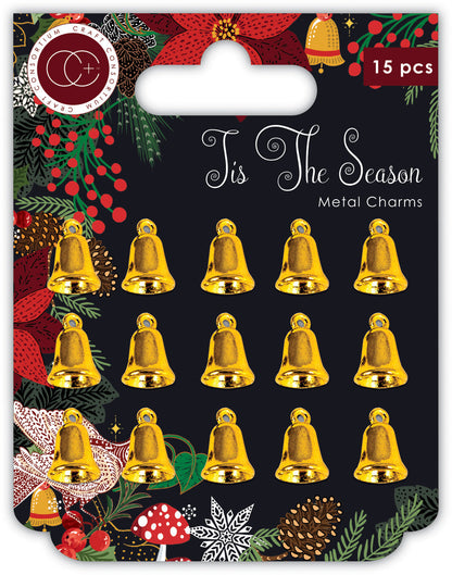Craft Consortium Tis the Season - Metal Charms - Gold Bells