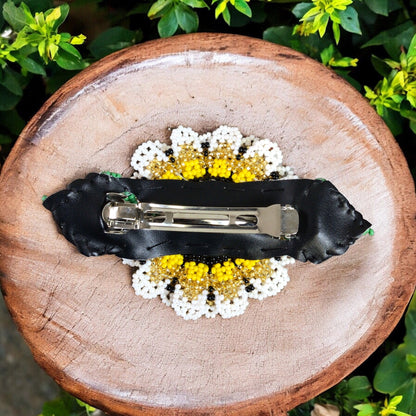 Handmade Beaded Sunflower Hair Clip-Yellow