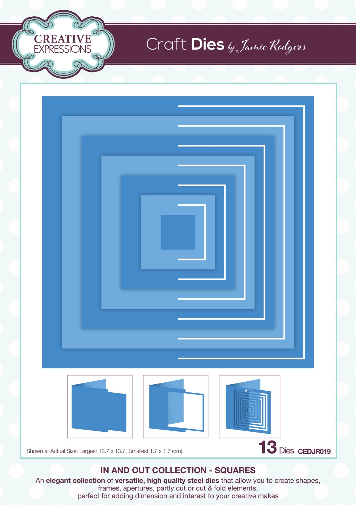 Creative Expressions Jamie Rodgers In and Out Collection Squares Craft Die