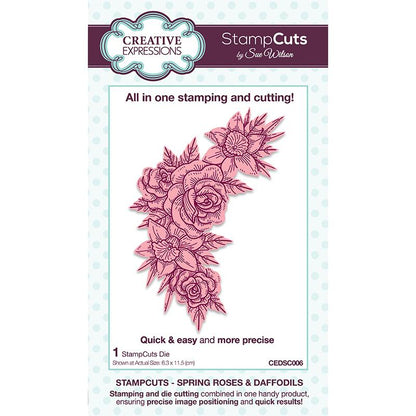 Creative Expressions Sue Wilson Spring Roses & Daffodils StampCuts Die