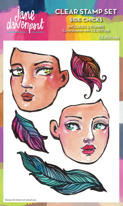 Creative Expressions Jane Davenport SideChick 4 in x 6 in Clear Stamp Set