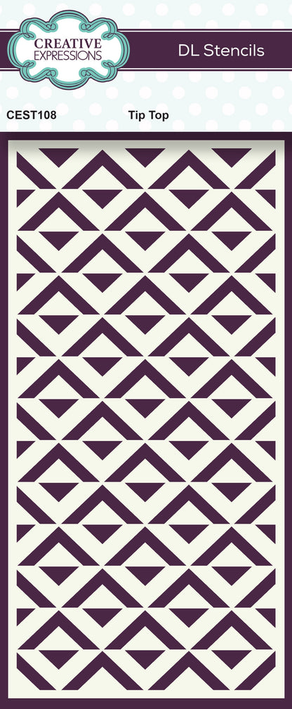 Creative Expressions Tip Top DL Stencil 4 in x 8 in (10.0 x 20.3 cm)
