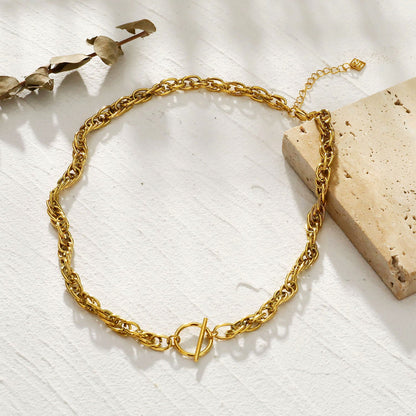 Style CHOLET: Chunky Intricate Multi-Link Chain with Circle & T-Stopper