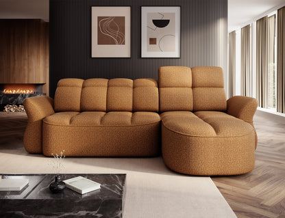 Beneth Storage Sleeper Chaise Sofa - Mocha Brown