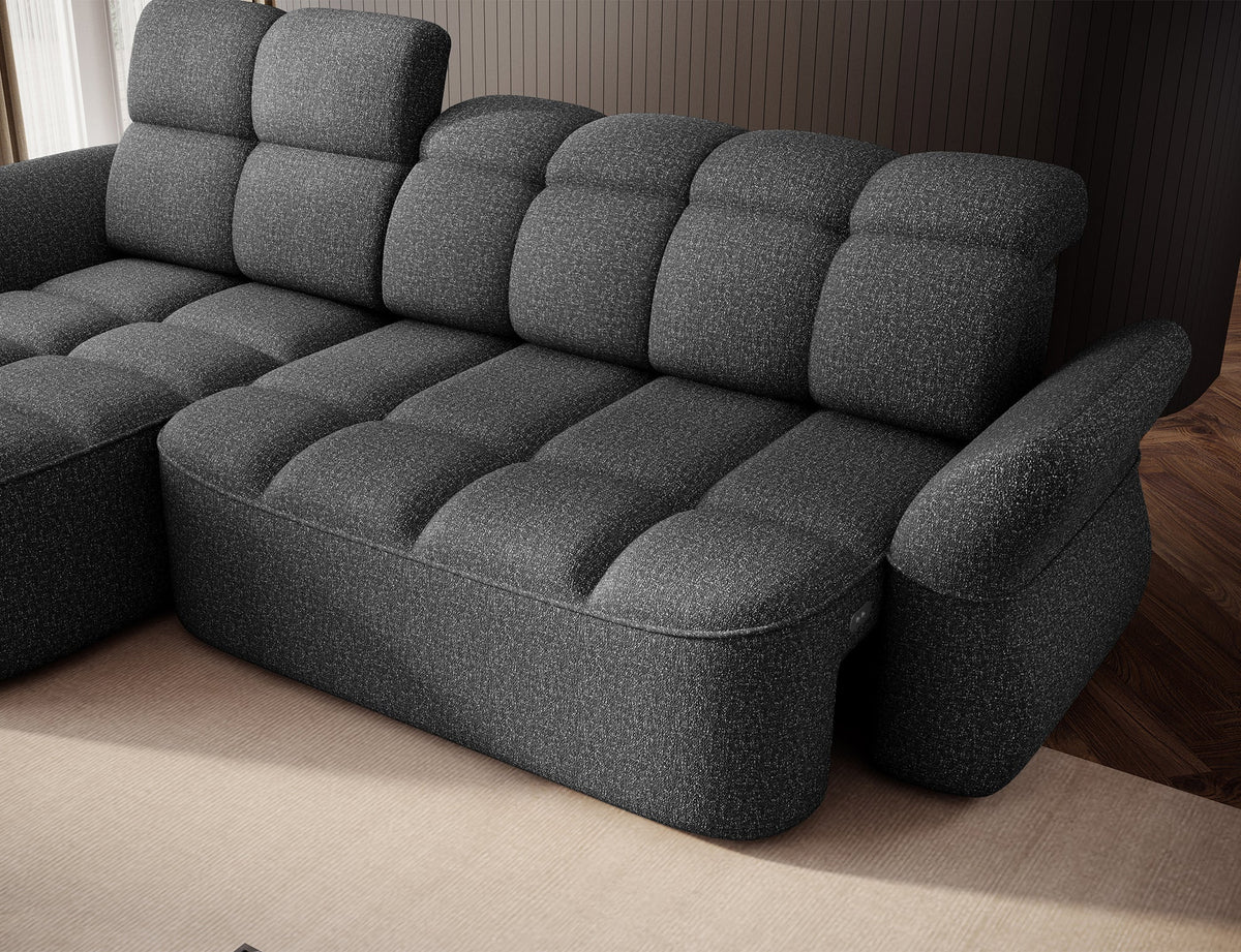 Beneth Storage Sleeper Chaise Sofa - Grey
