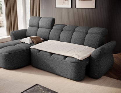 Beneth Storage Sleeper Chaise Sofa - Grey