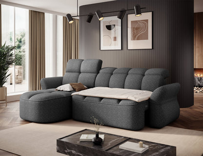 Beneth Storage Sleeper Chaise Sofa - Grey