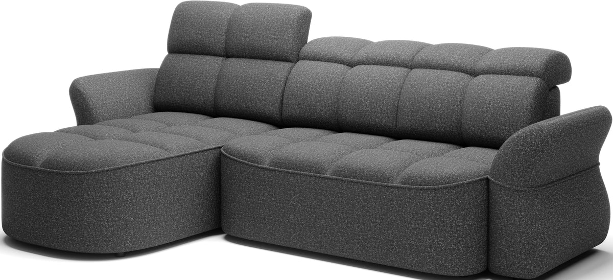 Beneth Storage Sleeper Chaise Sofa - Grey